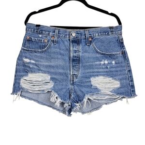 Levi's Womens 501 High Rise Button Fly Denim Jean Shorts Size 31